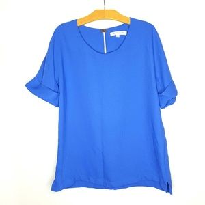 Rose & Olive Electric Blue Blouse Medium